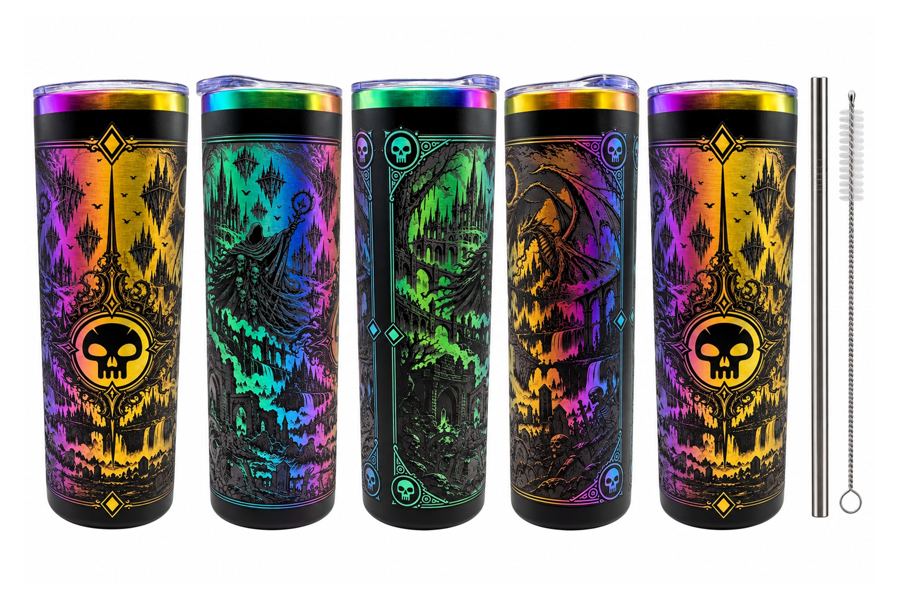 Swamp Tumbler — Black Mana, 20oz Iridescent